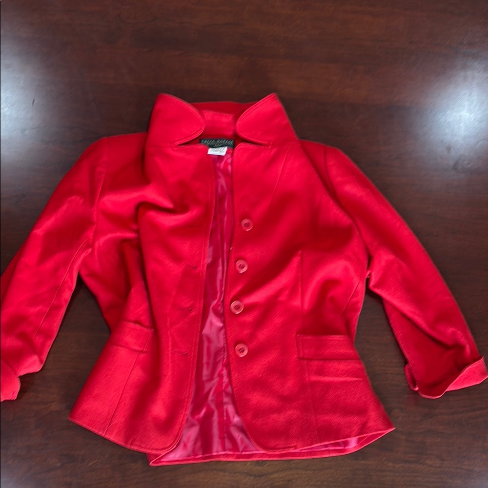 Harve Benard Bold Red Wool Blend Jacket
